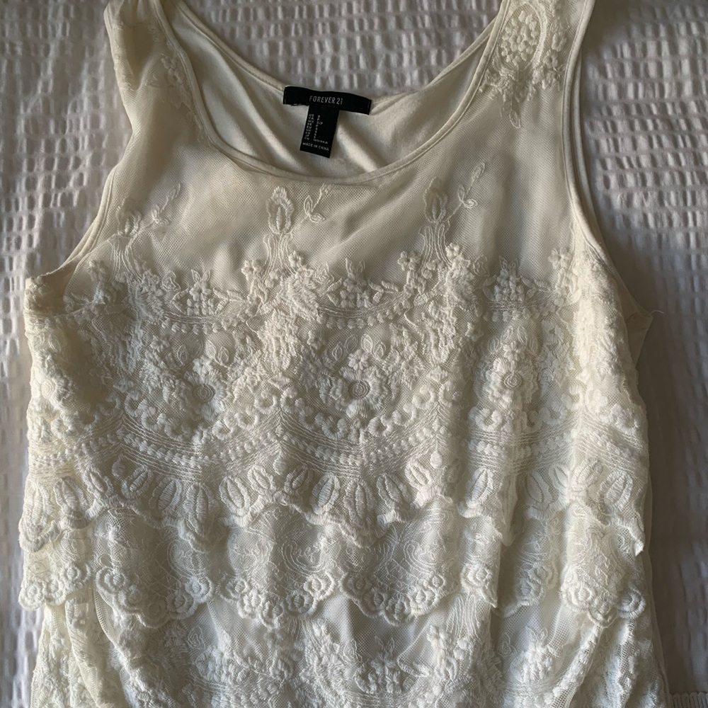 Forever 21 white lace tank